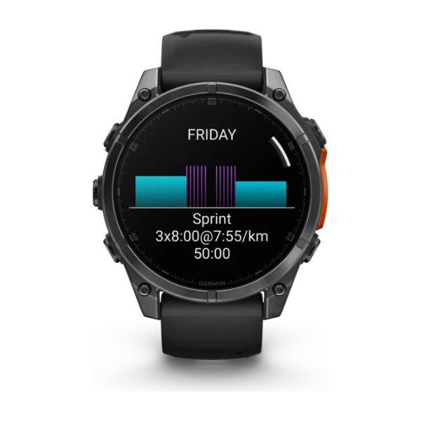 Garmin Fenix 8 GPS Smartwatch, Slate Gray Steel/Black