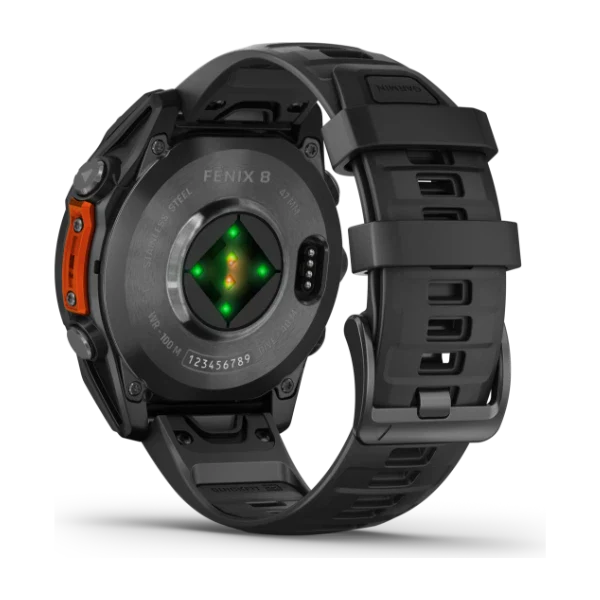 Garmin Fenix 8 GPS Smartwatch, Slate Gray Steel/Black