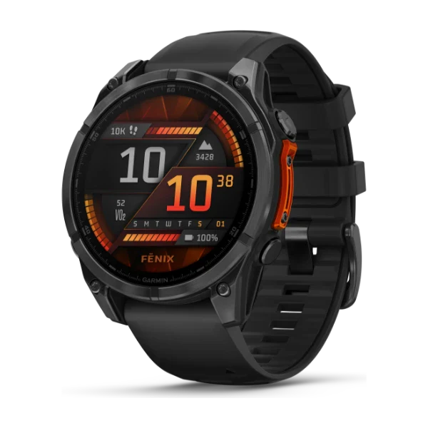 Garmin Fenix 8 GPS Smartwatch, Slate Gray Steel/Black