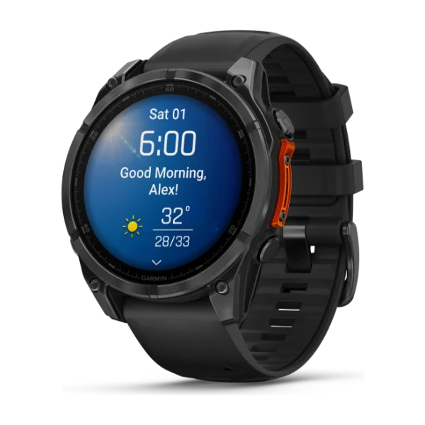 Garmin Fenix 8 GPS Smartwatch, Slate Gray Steel/Black