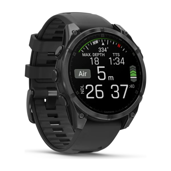 Garmin Fenix 8 GPS Smartwatch, Slate Gray Steel/Black